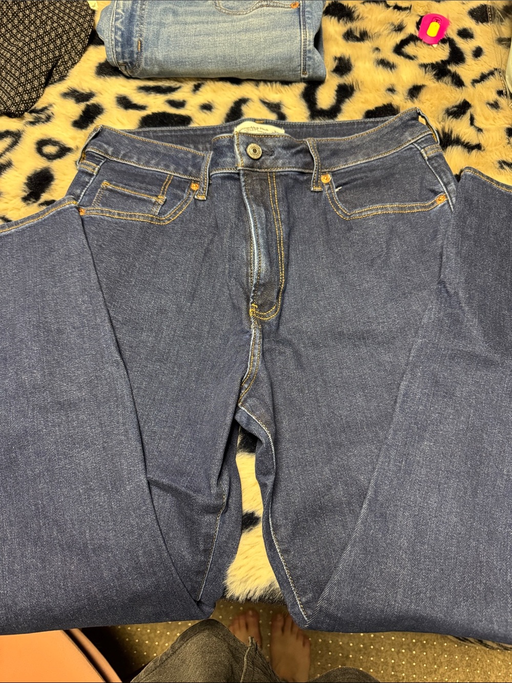 Abercrombie & Fitch Dark Blue Straight Leg Jeans